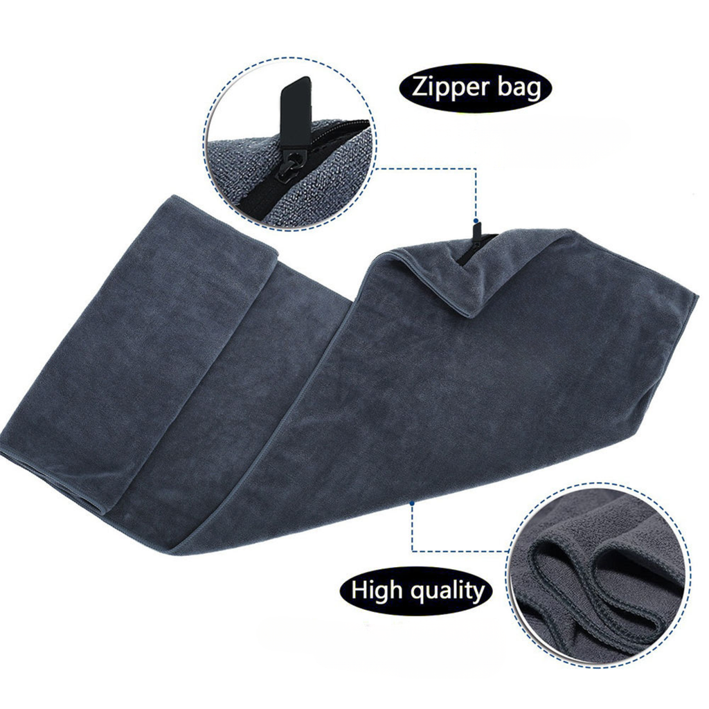 Sports Towel with Zipper Pouch