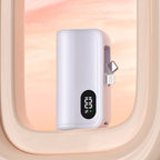 5000mAh Mini Power Bank with Built-In Cables & Phone Stand