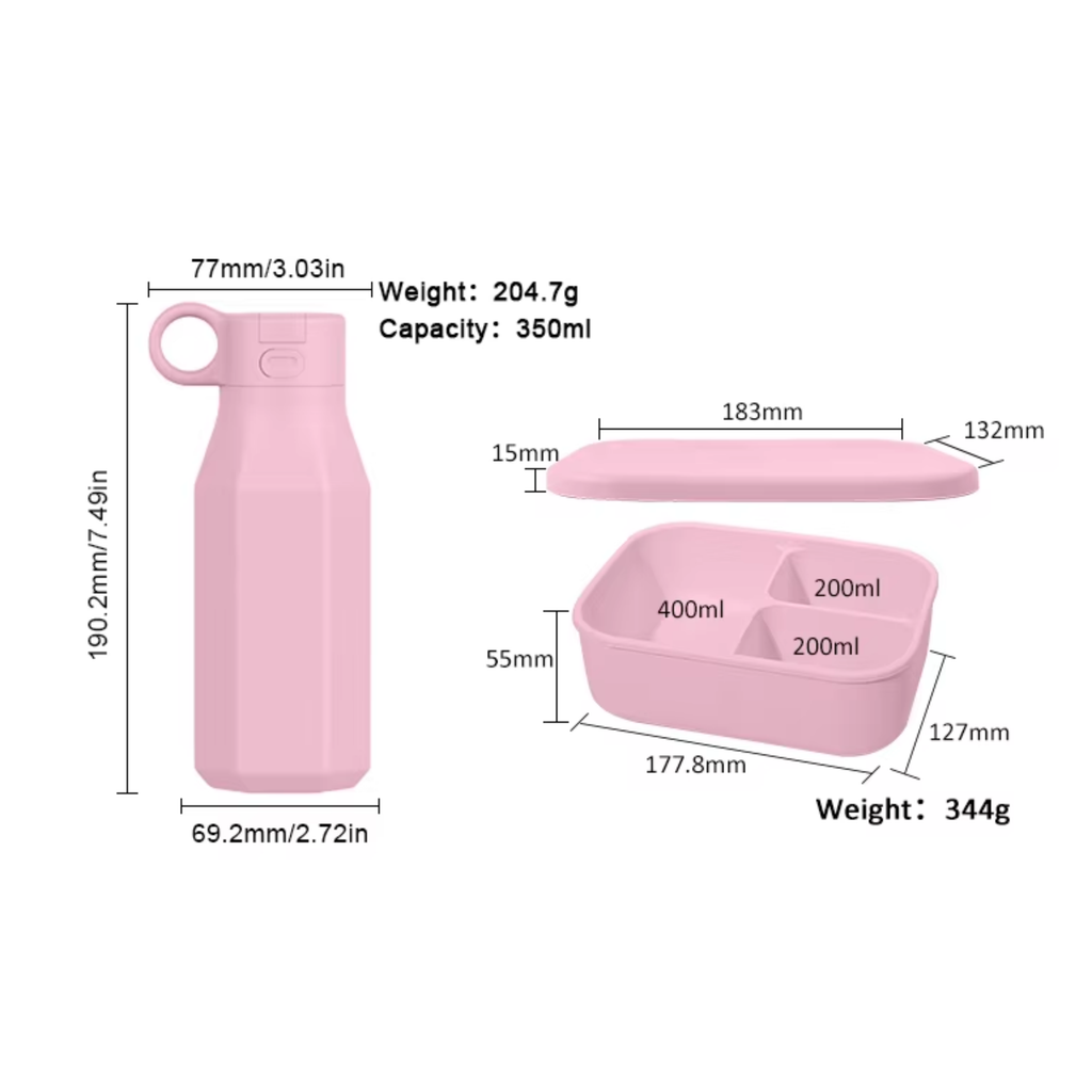 SoftTone Silicone Lunch Box & Water Bottle Set
