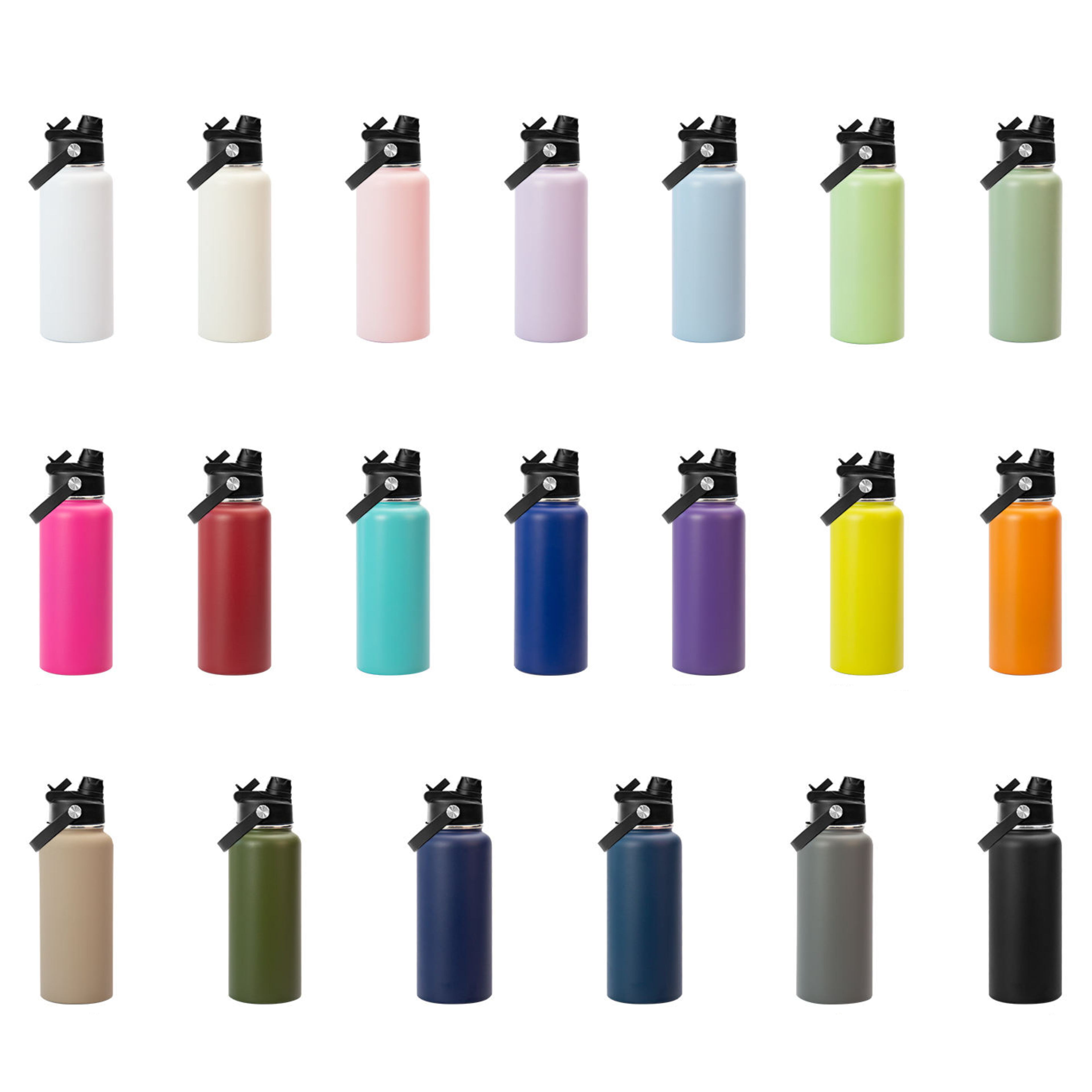 Stainless Steel Vacuum Insulated Water Bottle (Black Lid)