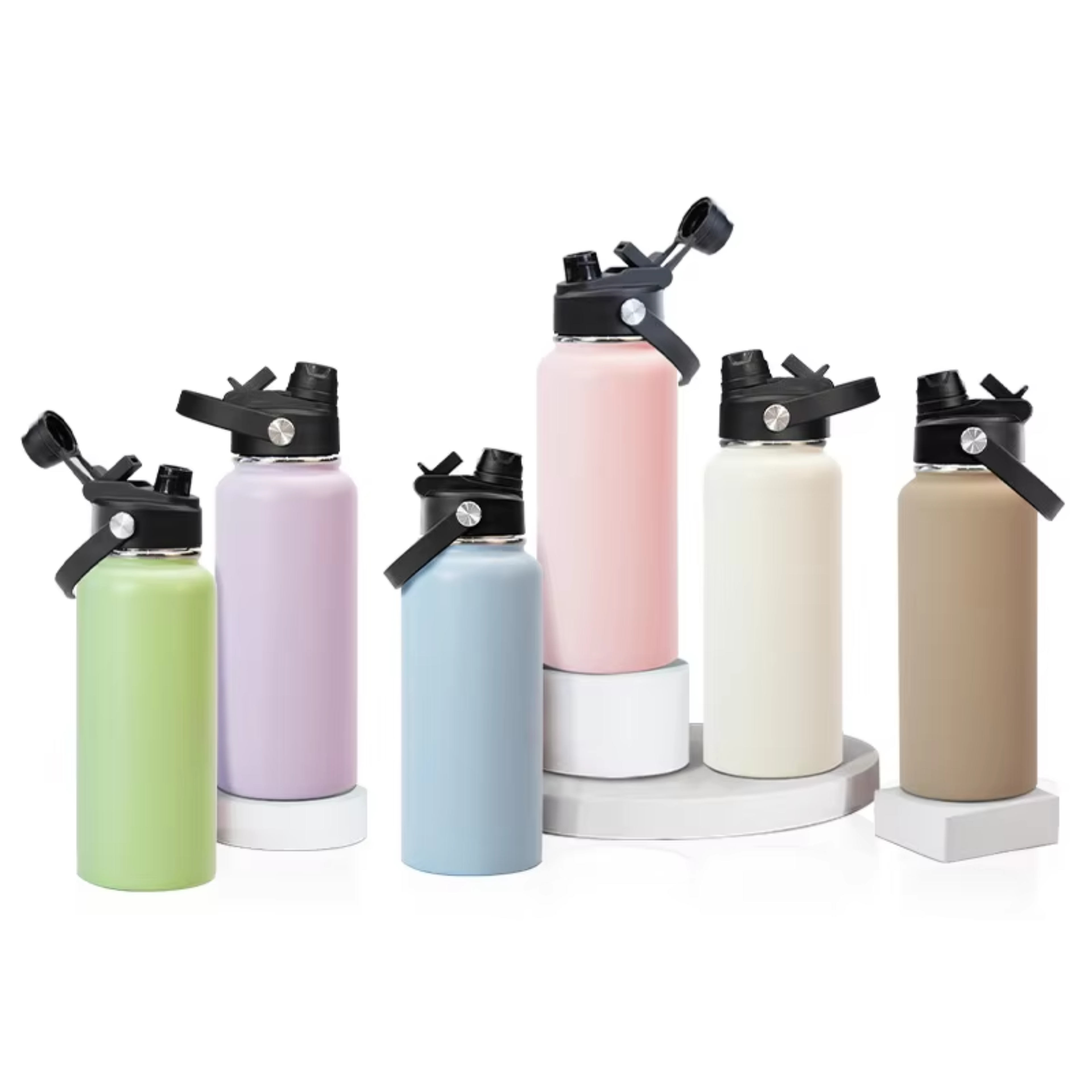 Stainless Steel Vacuum Insulated Water Bottle (Black Lid)